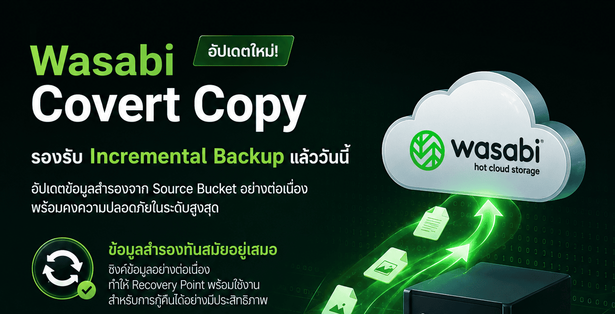 Wasabi Covert Copy อัปเดตใหม่! รองรับ Incremental Backup แล้ววันนี้